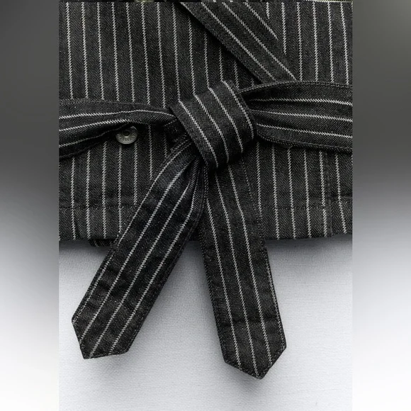 ✨SALE✨ ZARA OVERSIZED STRIPED CROP DENIM TRENCH ✨SALE✨ - Picture 8 of 9